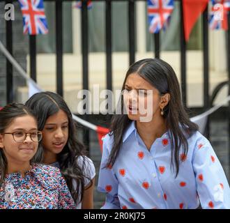 Akshata Murty, wife of Prime Minister Rishi Sunak, leaves after a ...