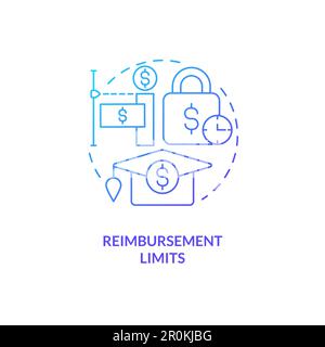 Reimbursement limits blue gradient concept icon Stock Vector