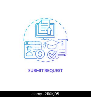 Submit request blue gradient concept icon Stock Vector