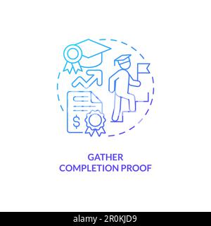 Gather completion proof blue gradient concept icon Stock Vector