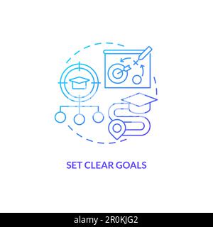 Set clear goals blue gradient concept icon Stock Vector