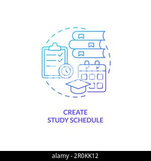 Create study schedule blue gradient concept icon Stock Vector