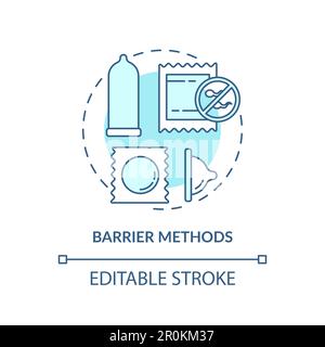 Barrier methods turquoise concept icon Stock Vector