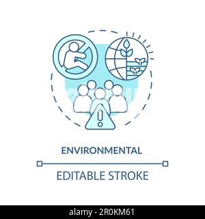 Environmental turquoise concept icon Stock Vector