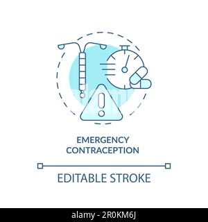Emergency contraception turquoise concept icon Stock Vector
