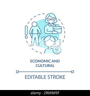 Economic and cultural turquoise concept icon Stock Vector