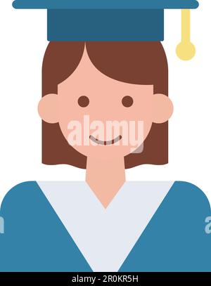 Female Graduate icon vector image. Suitable for mobile application web application and print media. Stock Vector