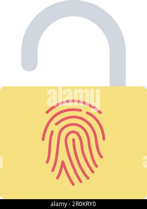 Fingerprint Lock icon vector image. Suitable for mobile application web application and print media. Stock Vector