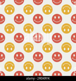 Cartoon seamless patterns with emoji for fashion, wallpapers, wrapping etc. Stock Vector