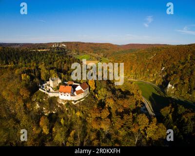 Castle ruin Burg Derneck, Hayingen, Big Lauter Valley,  Swabian Alb, Baden-Wuertemberg, Germany Stock Photo