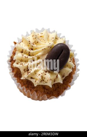 Waitrose Coffee & Walnut mini cupcake isolated on white background Stock Photo