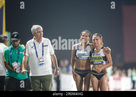 Karla JARAMILLO running the 20 Kilometres Race Walk at the 2019 World Athletics Championships in Doha. Stock Photo