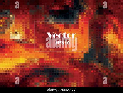 Seamless pattern of volcano lava river or glowing magma surface top view. Abstract vector background. Molten metal effect. Liquid steel. Red, yellow, Stock Vector