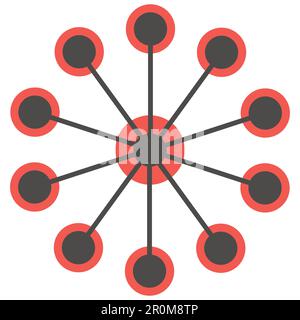 Network concept circles single icon Stock Vector