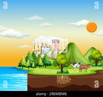Carbon Cycle Concept for Science Education illustration Stock Vector ...