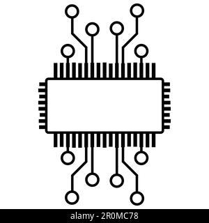 Microcircuit Simple Silhouette of simple schematic chip or component for microcircuits ...