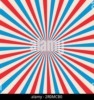 Abstract colored sunbeams background. Red and blue sun rays Stock Vector