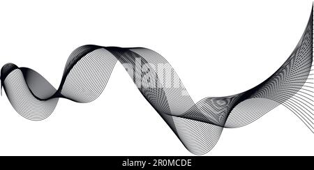 Abstract fractal art background, Music sound waves, Sound waves oscillating glow, vector Music digital equalizer halftone sound wave Stock Vector