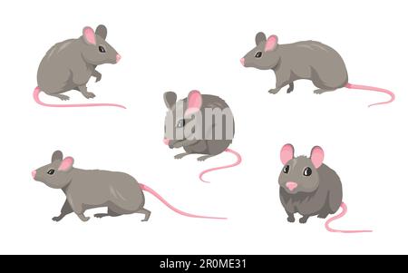 Cartoon mouse set Stock Vector