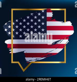 Memorial Day Banner with american flag. Vector Stock Vector
