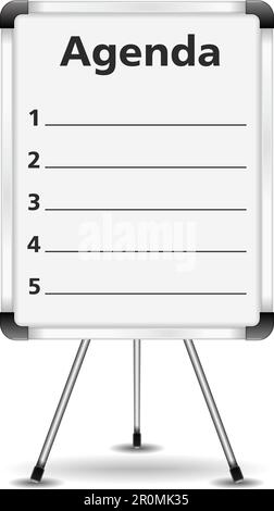 Agenda written on whiteboard, vector eps10 illustration Stock Vector