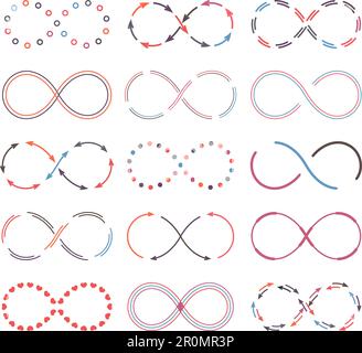 Set of different infinity symbols, vector eps10 illustration Stock ...