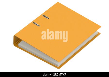 Yellow office file folder isolated, 3d rendering Stock Photo