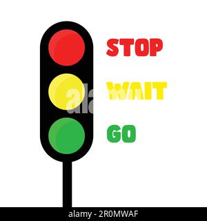 Traffic light day concept illustration for drivers and pedestrians. Colorful doodle illustration for print. Stock Vector