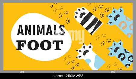 Cover design with animal foot Stock Vector