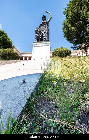 The Bavaria in front of the Ruhmeshalle on the Theresienwiese, Munich, Bavaria, Germany Stock Photo