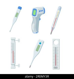 Temperature thermometers set Stock Vector