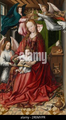 Virgin and Child Crowned by Angels Date: 1490/95 Artist: Colijn de Coter Netherlandish, 1450/55–before 1539/40 Stock Photo