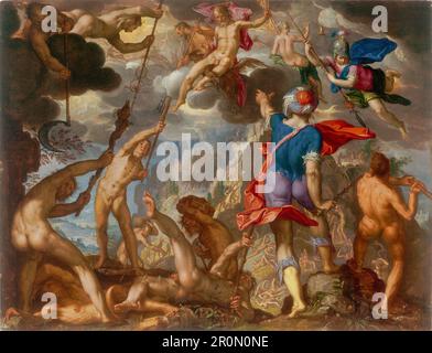 The Battle between the Gods and the Giants Date: c. 1608 Artist: Joachim Antonisz. Wtewael Dutch, c. 1566-1638 Stock Photo