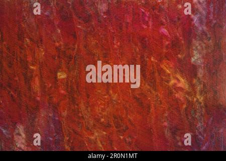 Canvas with red yellow random wavy stains Stock Photo
