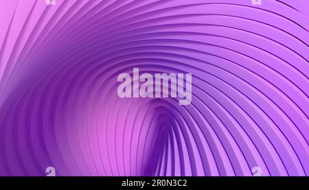 Graphic design art of abstract illusion of spiral with geometric shapes of pink and violet neon lines Stock Photo