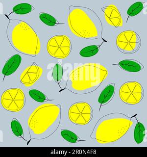 Seamless pattern vector background citrus slice orange, lime, lemon, grapefruit. eps10 vector Stock Vector