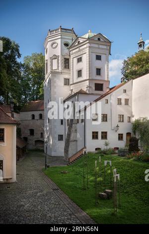 Water Towers At The Red Gate, UNESCO World Heritage Historic Water Management, Augsburg, Bavaria, Germany Stock Photo
