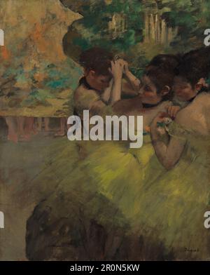 Yellow Dancers (In the Wings) Date: 1874/76 Artist: Edgar Degas French, 1834-1917 Stock Photo