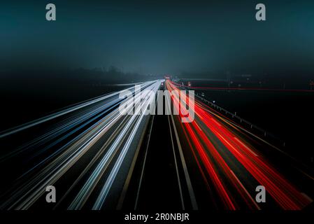 Highway A99 long time exposure. Stock Photo