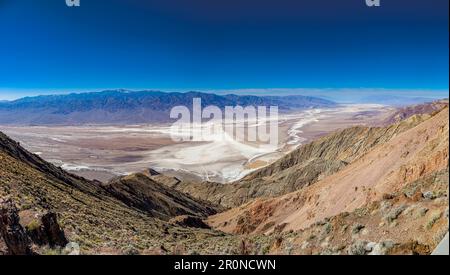 Panoramic picture over Death Valley from Dantes viewpoint Stock Photo