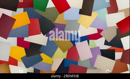 a multitude of variously colored and textured paper Stock Photo
