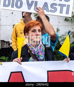 Citizens' protest march due to Schmitt's decision to unblock the formation of the FBiH Government Stock Photo