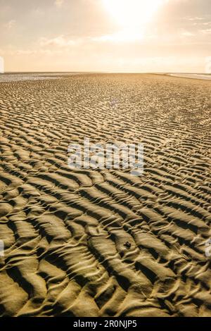Seabed during low tide in the Wadden Sea between Juist and Borkum. Germany, North Sea, East Frisia Stock Photo