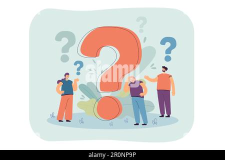 Pensive people asking frequently asked questions Stock Vector