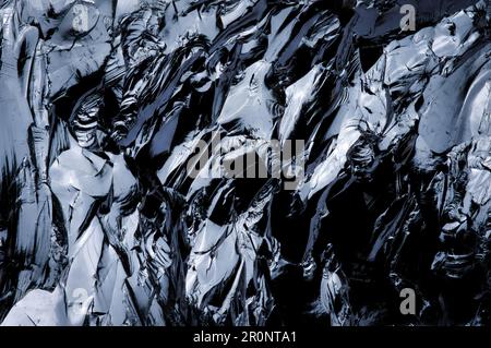 Silicon (Si 14) pure crystalline form, macro detail texture background ...
