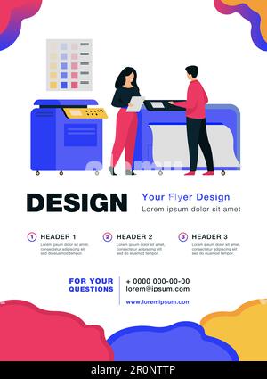 Print house workers using computers Stock Vector