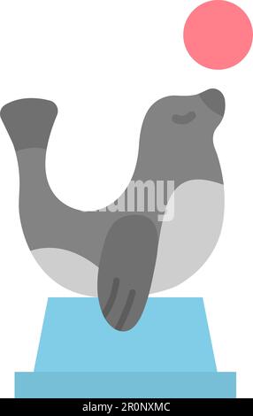 Sea Dog Performing icon vector image. Suitable for mobile application web application and print media. Stock Vector