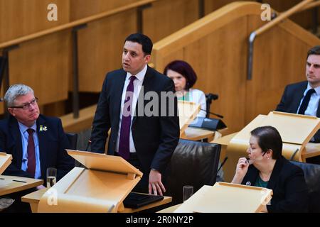 Edinburgh Scotland, UK 09 May 2023. Anas Sarwar leader of Scottish Labour for The Scottish Parliament congratulates the King and Queen on the occasion of their Coronation debate.  credit sst/alamy live news Stock Photo