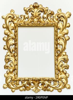 antique frame decorated with gold leaf Stock Photo