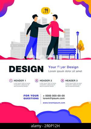 Man asking question other man in park Stock Vector